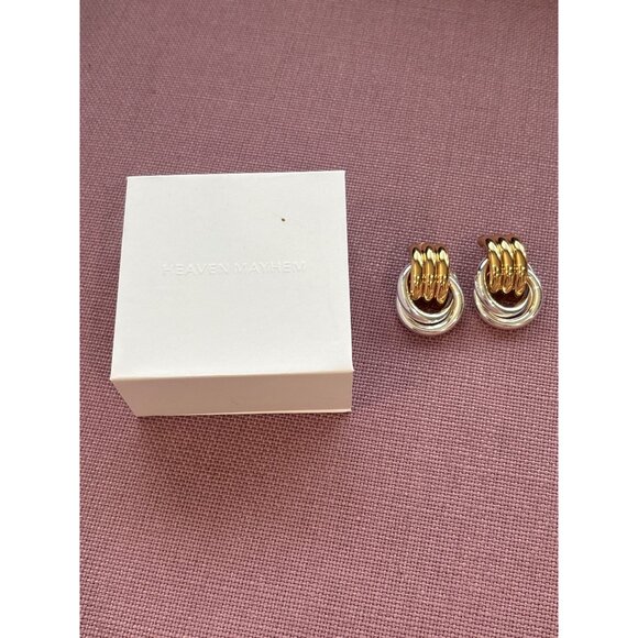 Heaven Mayhem Double Knot Earrings in Mixed Metal One Size Womens Jewelry - Picture 7 of 16